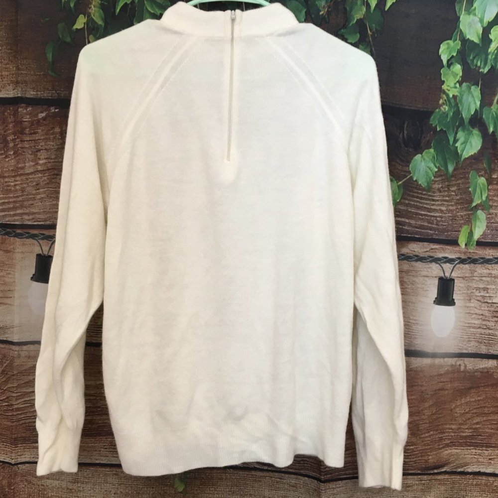 ☁️White Quarter Zip - Picture 6 of 7